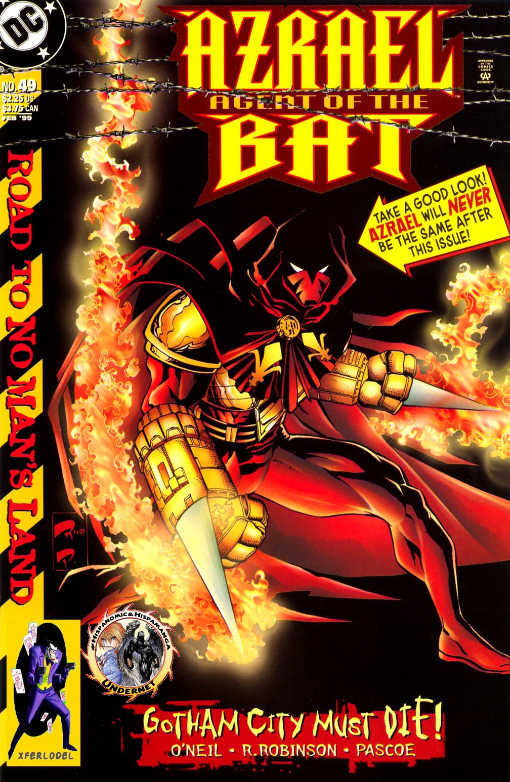 Carátula 06-Tierra de Nadie 03A - Azrael 49 - por Ferlodel [HyH].cbr
