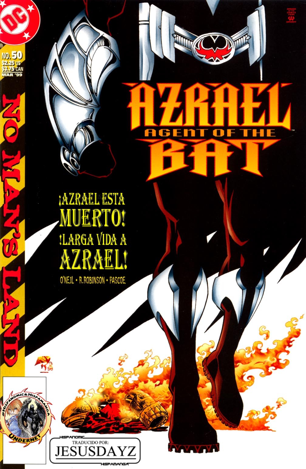 Carátula 10-Tierra de Nadie 06A - Azrael 50 - por Jesusdayz [HyH].cbr