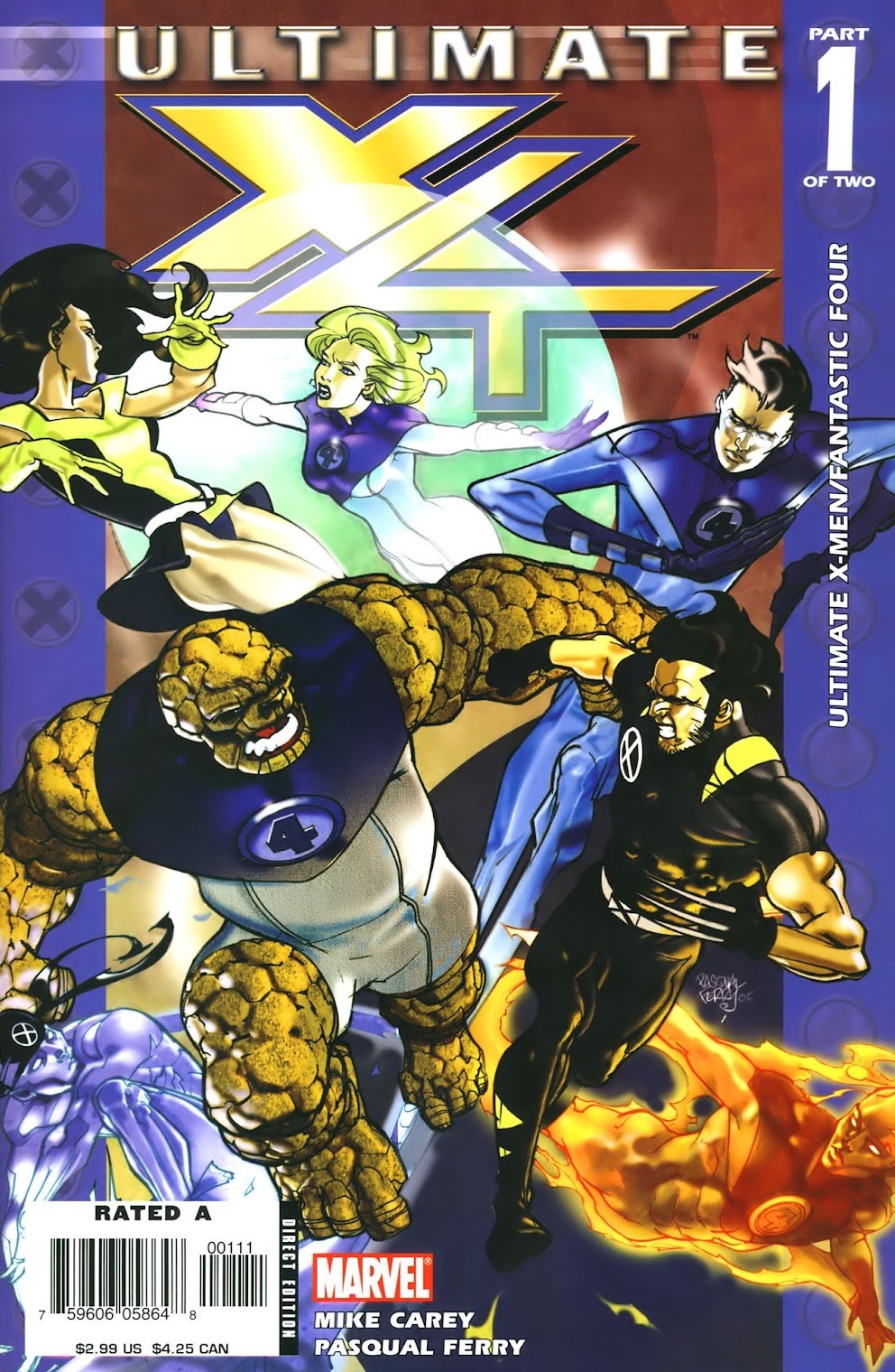 Carátula Ultimate X4 #01 X Men - Fantastic Four.cbr