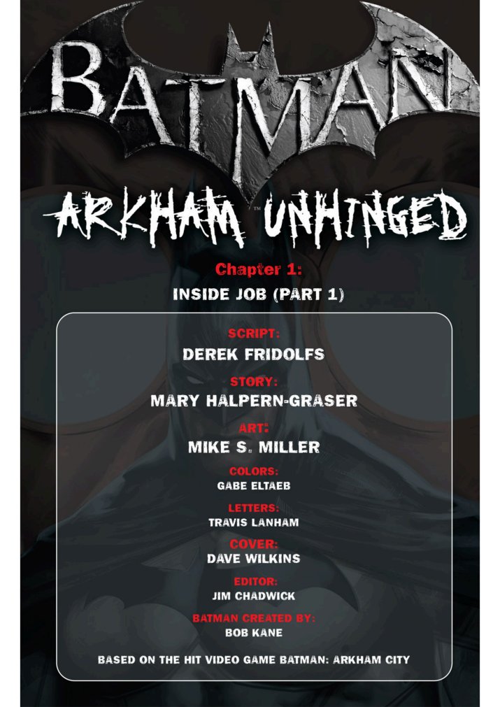 Carátula BATMAN ARKHAM UNHINGED TOMO 1
